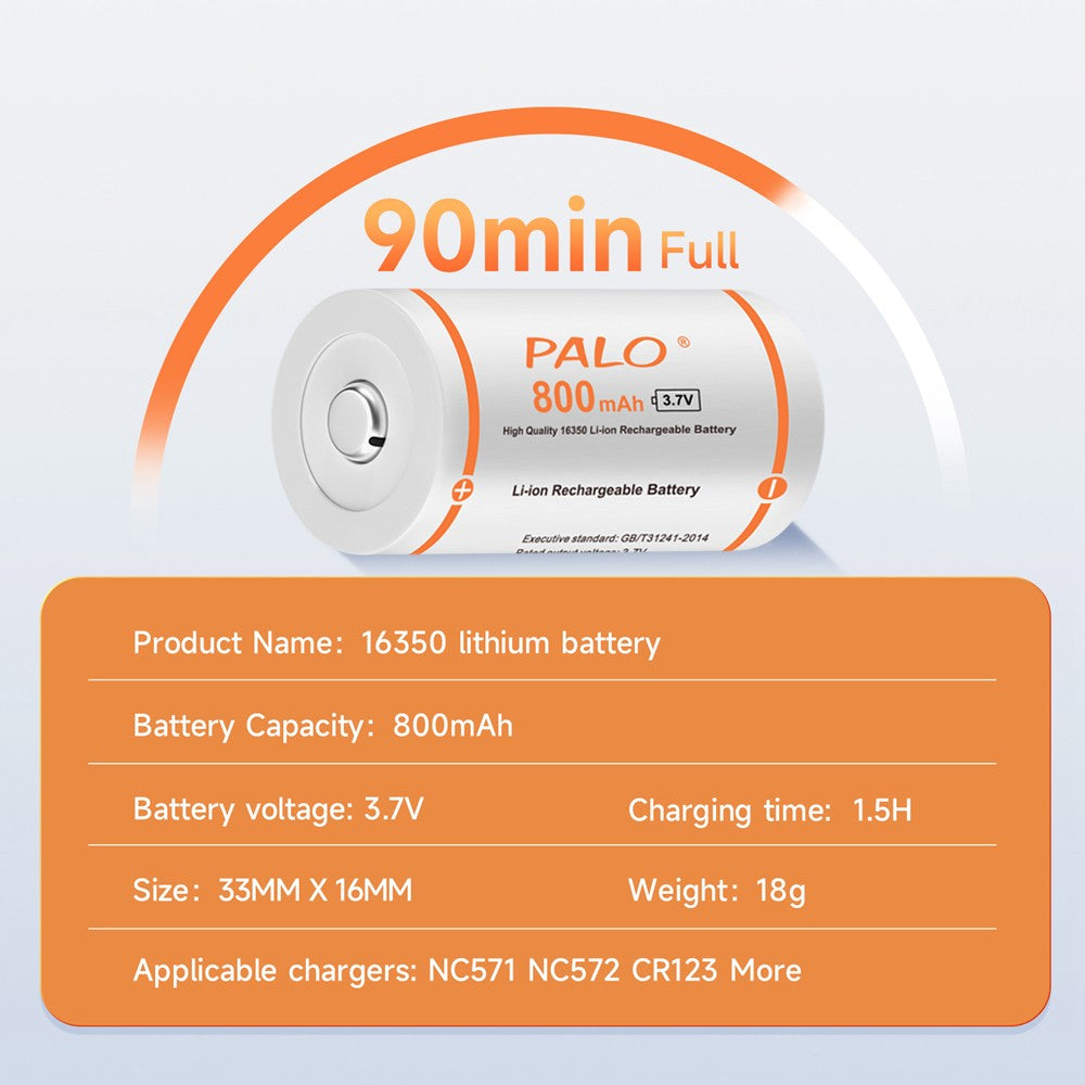 Batería recargable Original CR123A, 3,7 V, litio CR123 16340 16350 CR17345, bate