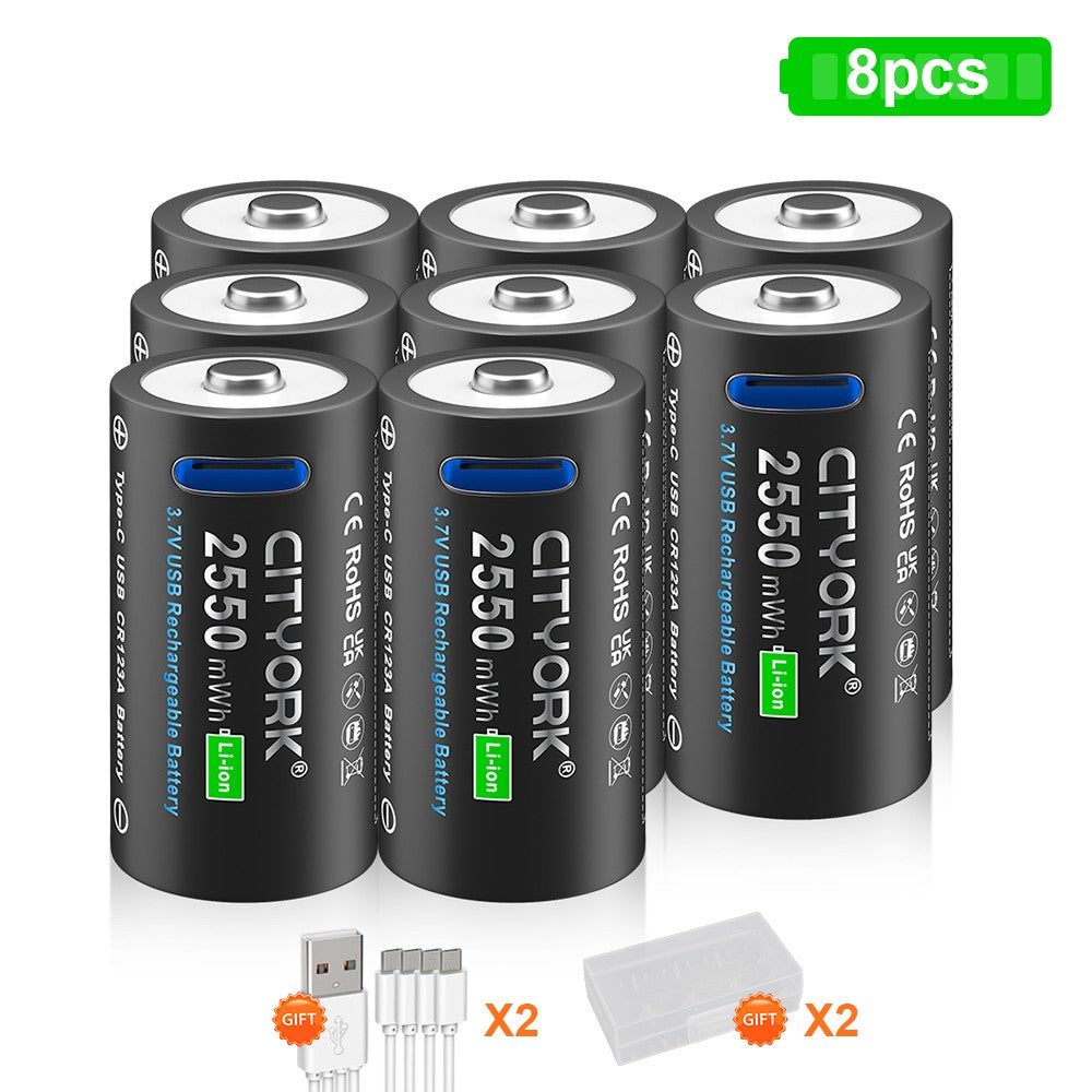 Batería recargable Original CR123A, 3,7 V, litio CR123 16340 16350 CR17345, bate